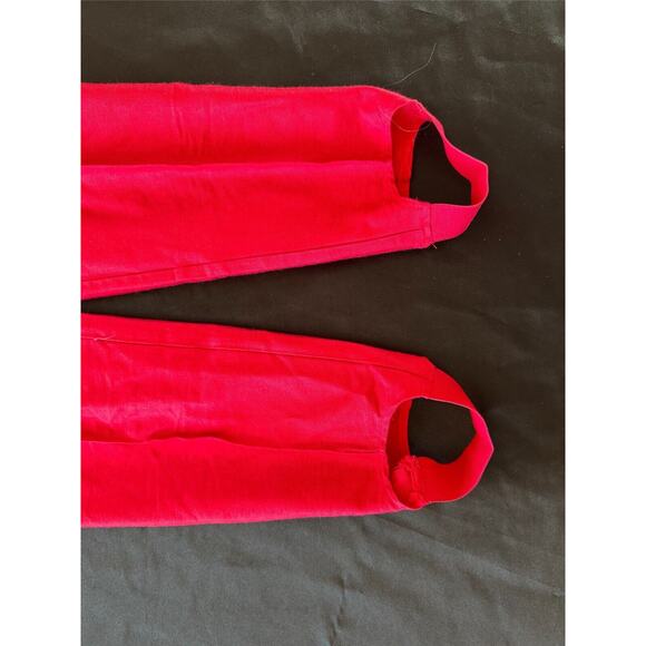 The Limited Vintage 80s Stirrup Pants Red Rayon Blend Spandex Stretch Sz 10 - Picture 4 of 8